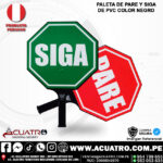 PALETA VIAL PARE Y SIGA DE PVC COLOR NEGRO