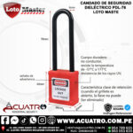 CANDADO DE BLOQUEO CAÑA LARGA DIELECTRICO DE PLASTICO DE ALTA RESISTENCIA LOTO MASTER