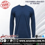 POLO MANGA LARGA 30/1 (35% ALGODON 65% DE POLIESTER ) COLOR AZUL MARINO