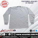 POLO MANGA LARGA 30/1 ( 35% DE ALGODON 65% DE POLIESTER ) COLOR PLOMO