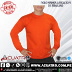 POLO MANGA LARGA 30/1 ( 35% DE ALGODON 65% DE POLIESTER )  COLOR NARANJA NACIONAL