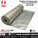 ROLLO DE PLASTICO TRANSPARENTE DE 4 MICRAS DOBLE ANCHO 2 METRO DE ALTURA  QUE ABRE A 4 MTS  POR 40 METROS