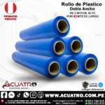 ROLLO DE PLASTICO AZUL DOBLE ANCHO POR UN 2 METRO DE ALTO POR 45 MTS DE LARGO