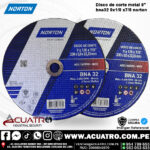 Disco de corte metal 9" bna32 9x1/8 x7/8 en la marca norton