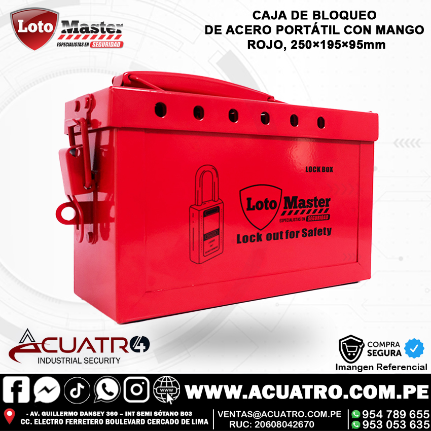 caja de bloqueo loto master CAJA DE BLOQUEO GRUPAL ROJA EN LA MARCA LOTO MASTER - Imagen 1
