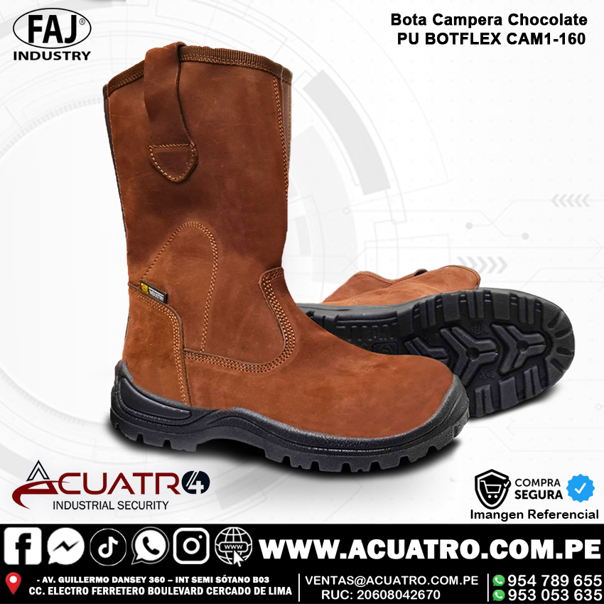 campera faj CAMPERA DE CUERO PUNTA DE ACERO PLANTA PU BOTFLEX CAM1-160 MARRON EN LA MARCA FAJ - Imagen 1
