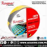 CINTA ANTIDELIZANTE COLOR AMARILLO CON NEGRO DE 2" PULG X 20 YARDAS ( 18.28 MTS ) MARCA RAYMA