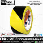CINTA DELIMITADORA SEÑALIZACIÒN  VP-415 2" POR 36  YDS COLOR AMARILLO CON NEGRO MARCA SHURTAPE