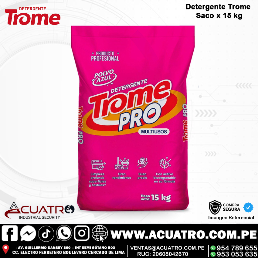 DETEGENTE DETEGENTE SACO DE 15 KILOS EN LA MARCA TROME - Imagen 1