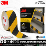 CINTA ANTIDELIZANTE COLOR AMARILLO CON NEGRO DE 2" PULG X 20 YARDAS ( 18.28 MTS ) MARCA 3M