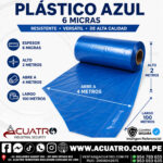 ROLLO DE PLASTICO AZUL DE 6 MICRAS DOBLE ANCHO POR UN 2 MTS DE ALTO QUE ABRE A 4 MTS  POR 100 MTS DE LARGO