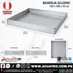 BANDEJA  ANTIDERRAME DE ALUZINC MEDIDAS DE 120CM X 120CM X 10CM ( ESPESOR DE 0.3MM )