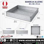BANDEJA ANTIDERRAME DE ALUZINC MEDIDAS DE 80CM X 80CM X 10CM ( ESPESOR DE 0.3MM )