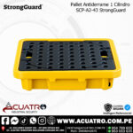 PALLET ANTIDERRAME DE 1 CILINDRO CAPACIDAD DE 220 LITROS SCP - A2 - 43 MARCA STRONG-GUARD ( CARGA ESTÁTICA 500 KG )