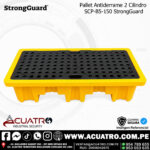PALLET ANTIDERRAME DE 2 CILINDRO CAPACIDAD DE 220 LITROS SCP-B5-150 MARCA STRONg-GUARD ( CARGA ESTÁTICA 1200 KG )