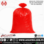 BOLSA DE BASURA DE 1 MICRA DE 220 LITRO ROJA ( PAQ X 100 UNIDADES )