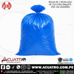BOLSA DE BASURA DE 1 MICRA DE 220 LITRO AZUL ( PAQ X 100 UNIDADES )