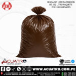 BOLSA DE BASURA DE 1 MICRA DE 220 LITRO MARRÓN ( PAQ X 100 UNIDADES )