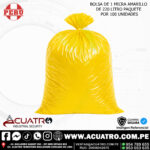 BOLSA DE BASURA DE 1 MICRA DE 220 LITRO AMARILLO  ( PAQ X 100 UNIDADES )