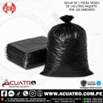 BOLSA DE BASURA DE 1 MICRA DE 140 LITRO NEGRA ( PAQ X 100 UNIDADES )