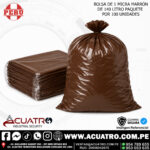 BOLSA DE BASURA DE 1 MICRA DE 140 LITRO MARRÓN ( PAQ X 100 UNIDADES )