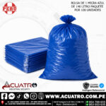 BOLSA DE BASURA DE 1 MICRA DE 140 LITRO AZUL ( PAQ X 100 UNIDADES )