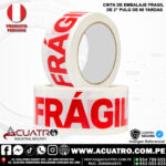 CINTA DE EMBALAJE FRÁGIL 2″ PULG X 60 YARDAS CAJA POR 72 UNIDADES