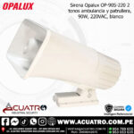 SIRENA COLOR BLANCO DE 2 TONOS COD 90W OP-90S-220 MARCA OPALUX
