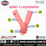 GUANTES DE LAVANDERIA COLOR ROSADO  MARCA VIRUTEX DE 42 CM - Image 2