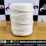 ROLLO  DE SOGA DRIZA NYLON EN COLOR BLANCO DE 5/32" PULG POR 100 METROS PESO APROXIMADO 1 KG - Imagen 2
