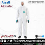 OVEROL DESCARTABLE BLANCO ANSELL ALPHATEC 2000 COMFORT MOD 129