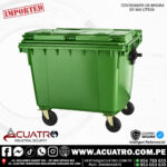 CONTENEDOR DE BASURA DE 660 LITROS COLOR VERDE