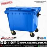 CONTENEDOR DE BASURA DE 660 LITROS COLOR AZUL
