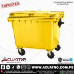 CONTENEDOR DE BASURA DE 660 LITROS COLOR AMARILLO
