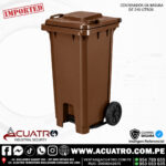 TACHOS DE BASURA DE 240 LITROS COLOR MARRON