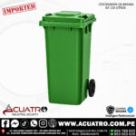 CONTENEDOR DE BASURA DE 120 LITROS COLOR VERDE
