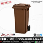 CONTENEDOR DE BASURA DE 120 LITROS COLOR MARRON