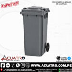 CONTENEDOR DE BASURA DE 120 LITROS COLOR PLOMO