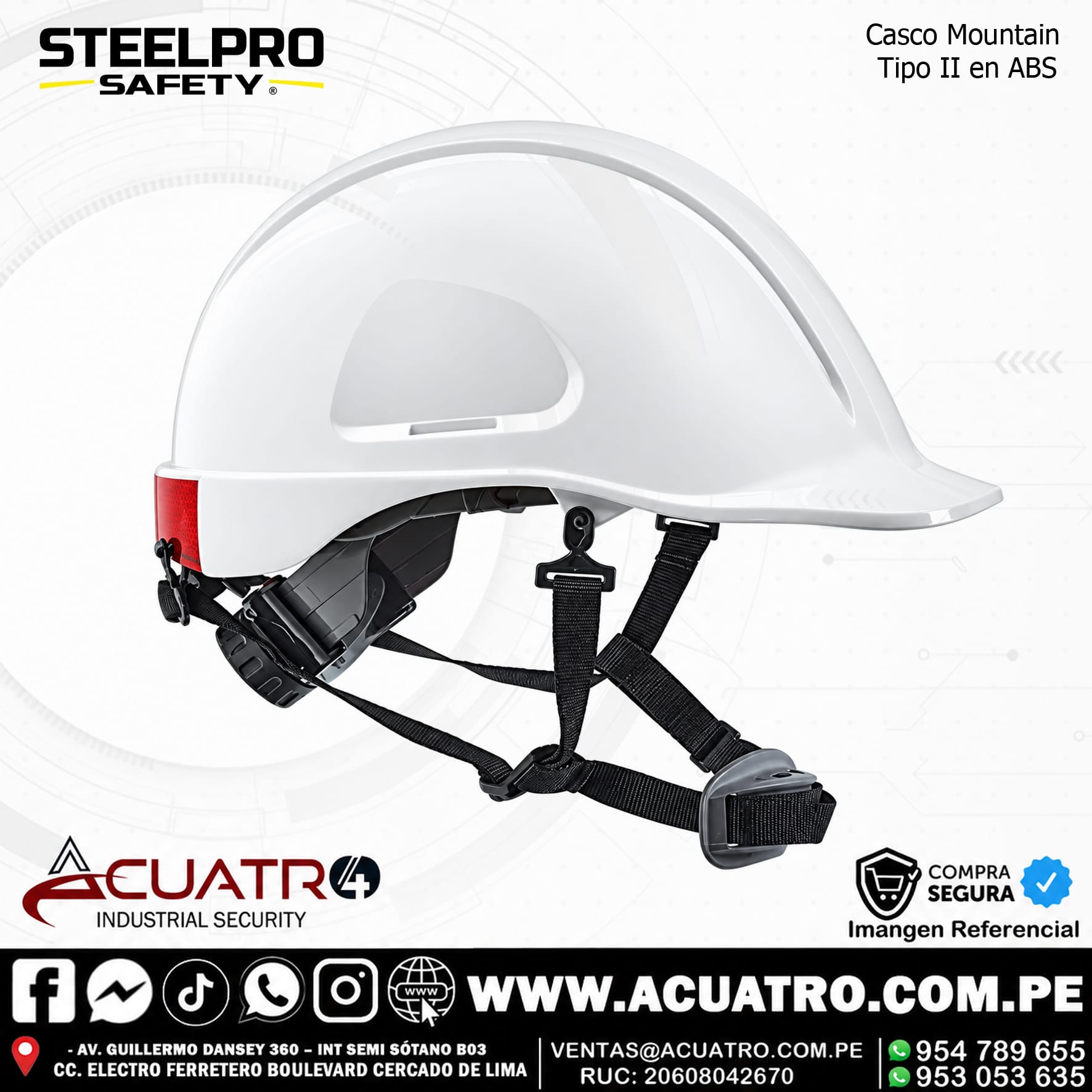474 CASCO DE SEGURIDAD PARA TRABAJO DE ALTURA MOD/MOUNTAIN TIPO II ABS M/STEELPRO - Imagen 1